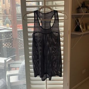 Slate Gray Mesh Striped Dry-Wik Workout Top
